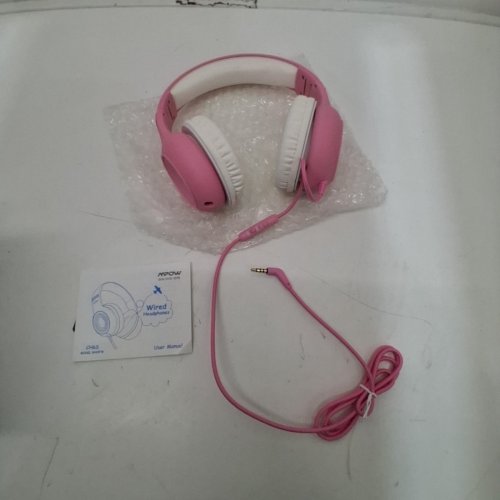 KIDS MPOW CH6S WIRED HEADPHONES - 3.5MM AUX - PINK/WHITE (MODEL: BH297B) image 3