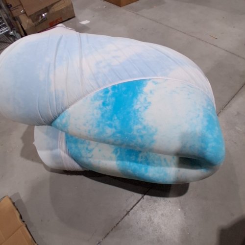 PREMIUM MATTRESS TOPPER - KING - 4" - BLUE/WHITE image 2