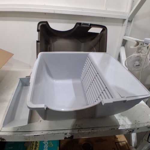 OMEGA PAW ROLL 'N CLEAN LITTER BOX - LARGE - GREY/BROWN image 2