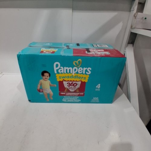 100PK PAMPERS SWADDLERS UP TO 100% LEAKPROOF BABY DIAPERS - SIZE 4 (15-34LBS) image 3