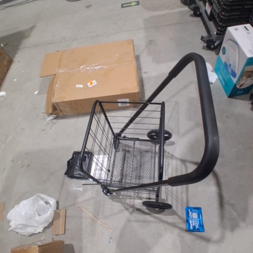 SERENELIFE COMPACT FOLDING SHOPPING/UTILITY CART WITH SWIVEL WHEELS AND REMOVABLE LINER - 70LB CAPACITY - BLACK - (MODEL: SLSPCART65) image 2