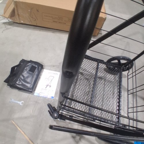 SERENELIFE COMPACT FOLDING SHOPPING/UTILITY CART WITH SWIVEL WHEELS AND REMOVABLE LINER - 70LB CAPACITY - BLACK - (MODEL: SLSPCART65) image 3