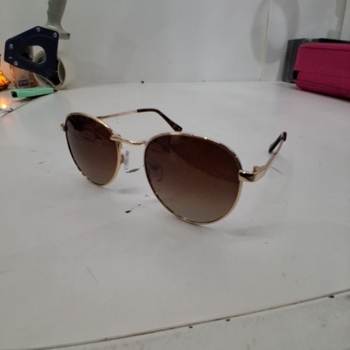 WOMENS LEWIS POLARIZED AVIATOR-STYLE SUNGLASSES - GOLD-TONE FRAME, BROWN LENSES (STYLE: 80802 LEWIS PL) image 3