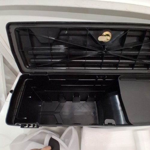 TRUCK BED WHEEL WELL STORAGE BOX WITH LOCKABLE LID - WATERPROOF, COMPATIBLE WITH CHEVROLET SILVERADO 1500 GMC SIERRA 1500 (2019-2021), DRIVER SIDE, 25L - BLACK (MODEL: ZP20220406B01) image 4