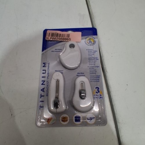 3PC WESTCOTT TITANIUM BONDED FOLDING SCISSORS, SLICER AND ROTARY CUTTER SET - WHITE (MODEL: 00760) image 2