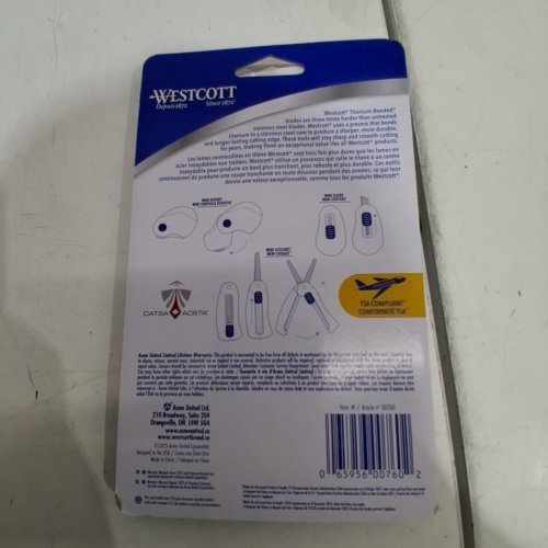 3PC WESTCOTT TITANIUM BONDED FOLDING SCISSORS, SLICER AND ROTARY CUTTER SET - WHITE (MODEL: 00760) image 3