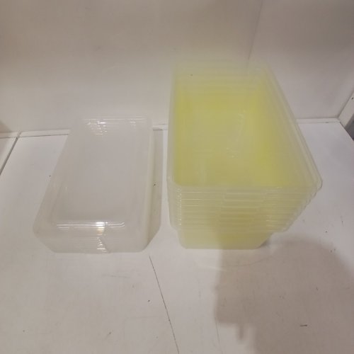8PK IRIS USA PLASTIC STORAGE CONTAINER BINS WITH LIDS - 5.6L - CLEAR / YELLOW (MODEL: CNL-5) image 2