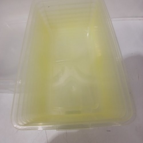 8PK IRIS USA PLASTIC STORAGE CONTAINER BINS WITH LIDS - 5.6L - CLEAR / YELLOW (MODEL: CNL-5) image 3