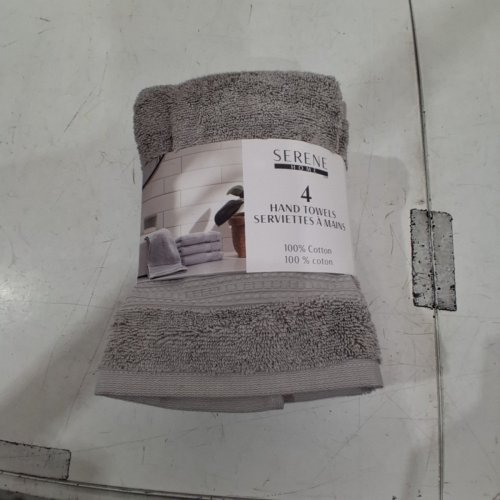 4PK SERENE HOME COLLECTION HAND TOWELS - 16" X 30" - GREY (MODEL: 3414444) image 2