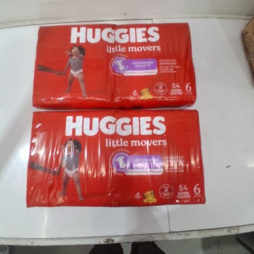 108PK HUGGIES LITTLE MOVERS CURVED CONTOURED STRETCHY ACTIVE FIT BABY DIAPERS- 108 TOTAL - SIZE 6 image 2