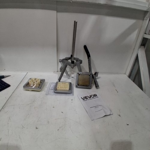 VEVOR MANUAL COMMERCIAL FRENCH FRY POTATO CUTTER WITH EXTRUDER PRESS MACHINE - STAINLESS STEEL - 8.46" X 7.48" X 23.23" - SILVER (MODEL: JG-32) image 2