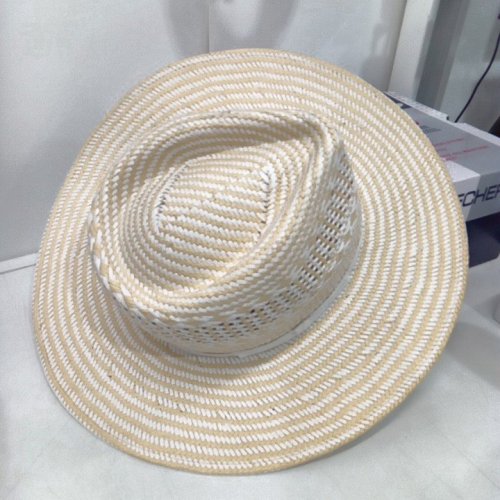 WOMEN'S BANANA REPUBLIC CLASSIC PANAMA STRAW HAT - OSFM - BEIGE / WHITE (STYLE: 1972749) image 2