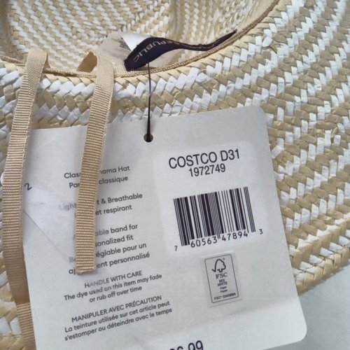 WOMEN'S BANANA REPUBLIC CLASSIC PANAMA STRAW HAT - OSFM - BEIGE / WHITE (STYLE: 1972749) image 3