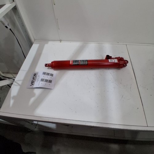 HYDRAULIC 3 TON LONG RAM JACK WITH SINGLE PISTON PUMP / CLEVIS BASE / MANUAL CHERRY PICKER & HANDLE - 6600LBS CAP - RED - (MODEL:3T) image 2