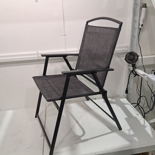MAINSTAYS PADDED FOLDING CHAIR, LAWN/BEACH CHAIR, 25" X 35.8" - GREY image 2