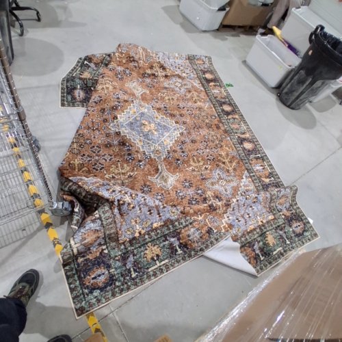 BOHO ORIENTAL VINTAGE PATTERNED AREA RUG- 9FT X 12FT -BROWN SIENNA image 2