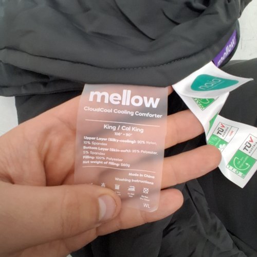 MELLOW SLEEP CLOUDCOOL COOLING BLANKET - KING/CAL KING - 106" X 90" - MIDNIGHT image 2