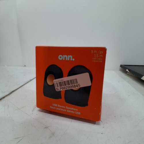 2PK ONN. USB STEREO SPEAKERS - 5FT USB CABLE - BLACK image 3