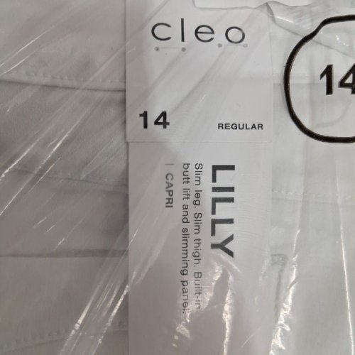 WOMENS CLEO LILLY DENIM CAPRI JEANS - REGULAR SIZE 14 - WHITE (STYLE: 4000012106) image 2