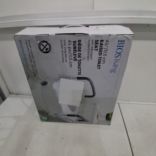 BIOS LIVING RAISED TOILET SEAT WITH HANDLES - 4.5" - WHITE (MODEL: 59013) image 3