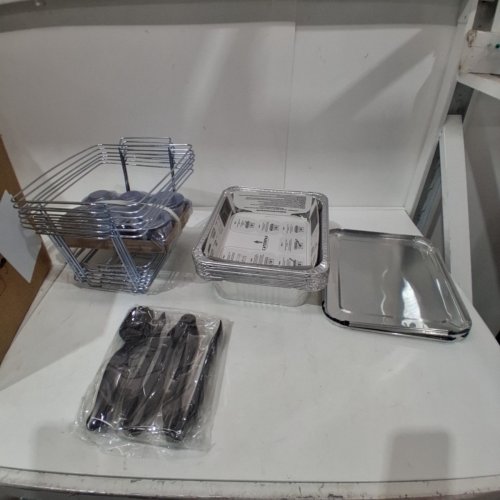 CATERPAX DISPOSABLE BUFFET SET - 6 TRAY - SILVER (ITEM: CP-6T6RFH) image 2