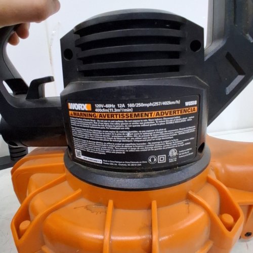 WORX ELECTRIC CODRED BLOWER/VACUUM - 120 V 12A 160/250 MPH 400 CFM - BLACK / ORANGE (MODEL: WG518) image 3