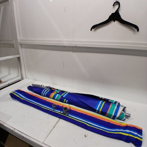 AMMSUN PORTABLE OUTDOOR UMBRELLA WITH TILT - 7FT - NAVY BLUE/MULTICOLOR - (MODEL:TZSTS01) image 3