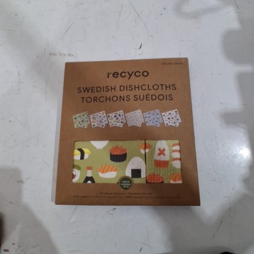12PC RECYCO SWEDISH DISHCLOTHS - GREEN/TAN SUSHI - (MODEL: 1796215) image 2