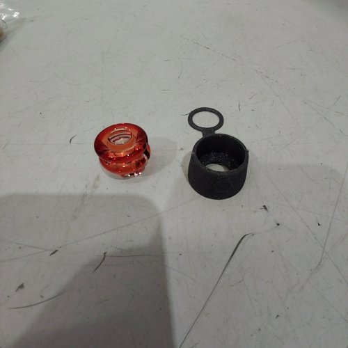 ONE TRICK PONY (OTP) CARTA ROCKULUS GLASS CARB CAP WITH SILICONE CARB CAP COVER - RED image 2