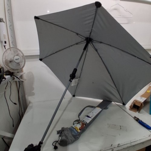 SPORT-BRELLA VERSA-BRELLA ALL POSITION UMBRELLA WITH UNIVERSAL CLAMP, UPF 50+, 38'' X 39'' - GREY image 3