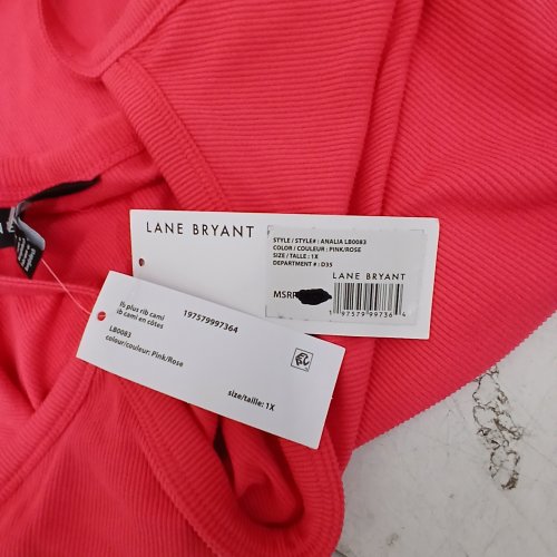 LANE BRYANT RIB CAMI TANK TOP - 1X - PINK image 2