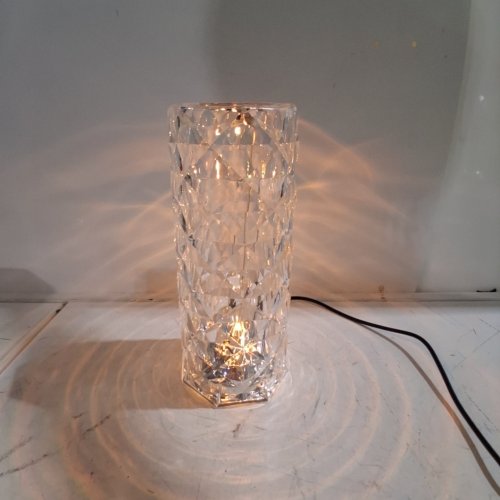 ROSE DIAMOND RECHARGEABLE TOUCH CONTROL RGB LED LAMP WITH REMOTE - 9"H - CLEAR image 2