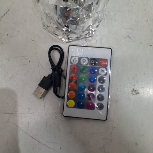 ROSE DIAMOND RECHARGEABLE TOUCH CONTROL RGB LED LAMP WITH REMOTE - 9"H - CLEAR image 4