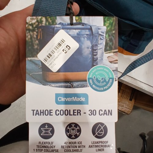 CLEVERMADE TAHOE COLLAPSIBLE SOFT COOLER - 30 CAN - NAVY AND BROWN image 2
