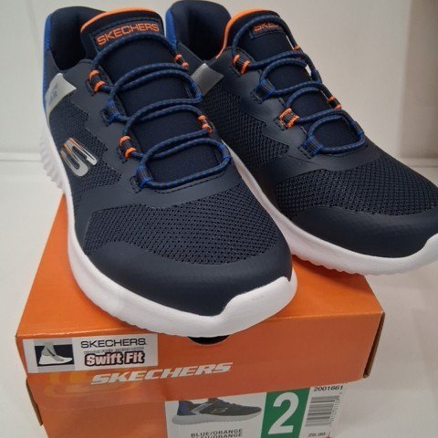 BOYS SKETCHERS BOUNDER-BRISK BURST SNEAKER - SIZE 2 - BLUE/ORANGE (STYLE: 2001661) image 2