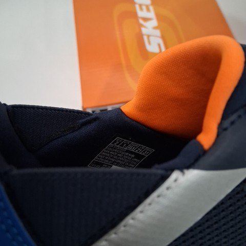 BOYS SKETCHERS BOUNDER-BRISK BURST SNEAKER - SIZE 2 - BLUE/ORANGE (STYLE: 2001661) image 4