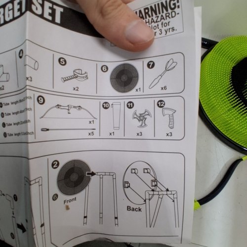 HITISH 4 IN 1 OUTDOOR PLASTIC TARGET PRACTICE GAME WITH BRISTLE TARGET - AXE THROWING/ARCHERY/DARTS/NINJA STAR THROWING - GREEN/BLACK image 3