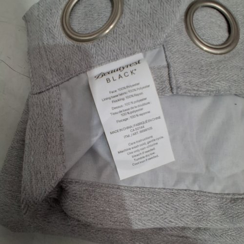 (1 PANEL) BEAUTYREST GROMMET TOP BLACKOUT CURTAIN WITH LINER - 52" X 90" - LIGHT GREY (MODEL: 6699105) image 3