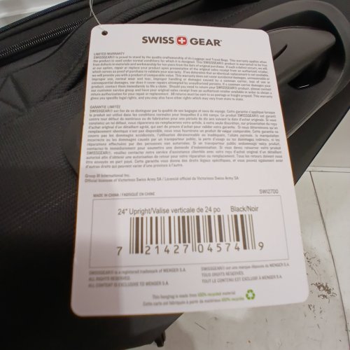 SWISS GEAR UPRIGHT SUITCASE - 24" - BLACK (STYLE: SW12774009) image 2