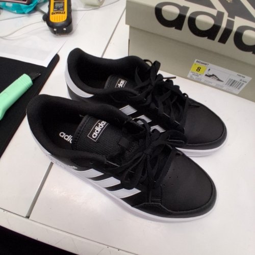 MEN'S ADIDAS BREAKNET SNEAKERS - SIZE 8 - BLACK/WHITE - (STYLE: 1962010) image 3