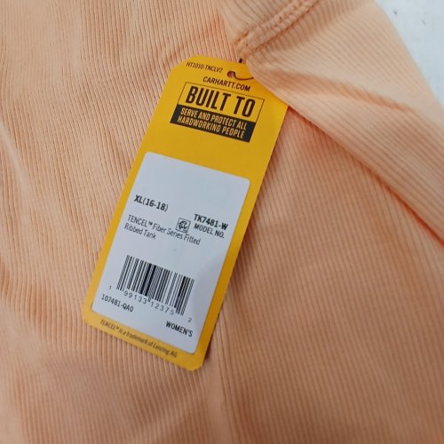 WOMEN'S CARHARTT FITTED RIBBED TANK TOP - EXTRA LARGE - PEACH (MODEL: TK7481-W) image 2