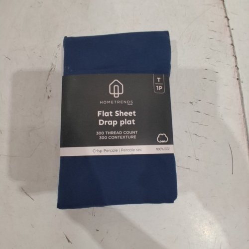 HOMETRENDS 300 THREAD COUNT FLAT SHEET - TWIN, 100% COTTON - BLUE (MODEL: HT30TWFL-BL) image 2