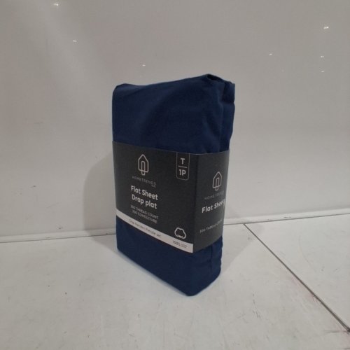 HOMETRENDS 300 THREAD COUNT FLAT SHEET - TWIN, 100% COTTON - BLUE (MODEL: HT30TWFL-BL) image 3