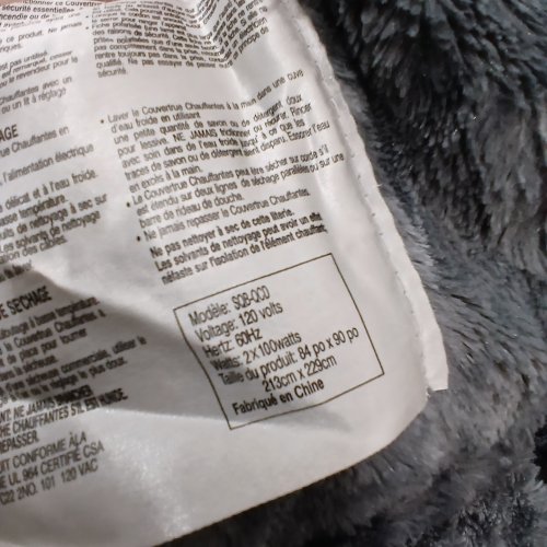 BEARHUG ELECTRIC HEATED BLANKET - QUEEN - GREY/BLACK - (MODEL: SQB-QCD) image 2