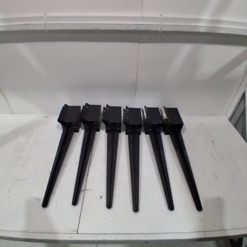 6PK FENCE POST ANCHOR GROUND SPIKES FOR FENCING - 4" X 4" X 36" OUTER DIAMETER/ 3.5" X 3.5" INNER DIAMETER - BLACK (MODEL: FX-3.5-24-8) image 2