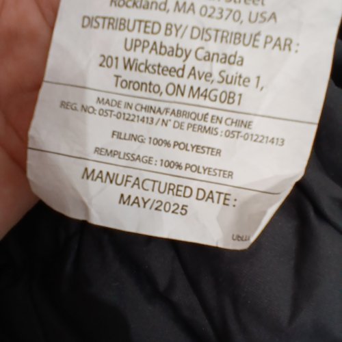 UPPABABY COZYGANOOSH FOR ARIA AND MESA INFANT CAR SEAT CARRIERS - BLACK image 2