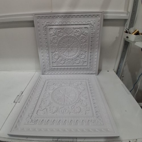 12PK ART3D DECORATIVE DROP CEILING TILES - 48 SQ. FT, 24" X 24" - WHITE image 3