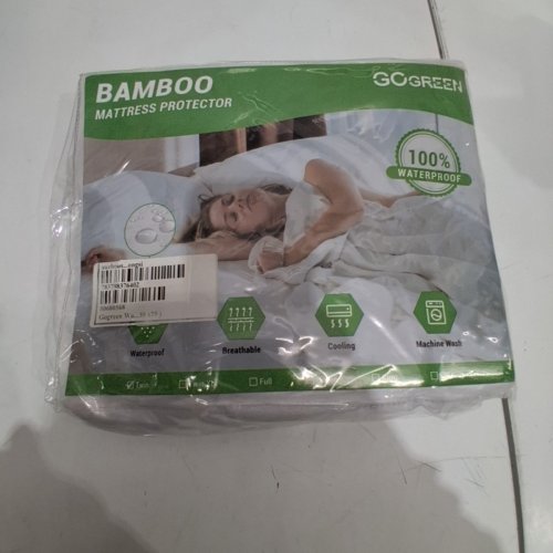 GOGREEN BAMBOO WATERPROOF MATTRESS PROTECTOR - TWIN - WHITE image 2