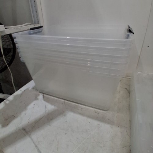6PK IRIS PLASTIC STORAGE BINS WITH LIDS - 45QT - CLEAR (MODEL: CNCB-55) image 4