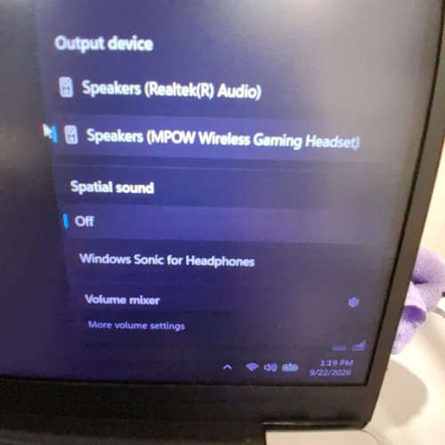 MPOW AIR WIRELESS GAMING HEADSET WITH NOISE CANCELLING MIC - 17HR PLAYTIME - BLACK/BLUE (MODEL: BH415A) image 2